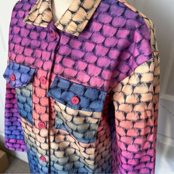 Multicolor Button-down Shirt, Large - Picture 3 of 12